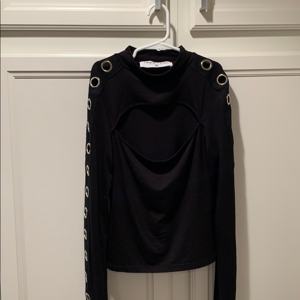 Black long sleeve top